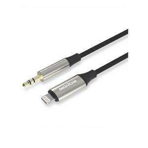 WOPOW MY01 Lightning to 3.5mm AUX Car Audio Cable, 1 Meter Black AUX Cable for iPhone, High-Quality Sound Transmission, Durable Design, In-Stock Wired Audio Cable for Car Stereo, Speakers, Headphones