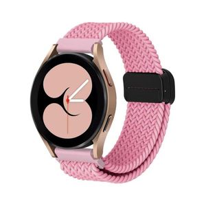 سوار مغناطيسي 20 مم لساعات سامسونج جالاكسي 7/6/5/4/FE (40 مم، 44 مم) وساعات جالاكسي 6/4 الكلاسيكية (47 مم، 43 مم، 46 مم، 42 مم) وساعات جالاكسي 5 برو (45 مم، 3، 41 مم) وساعات أكتيف 2، حزام رياضي مغناطيسي مرن من النايلون المضفر