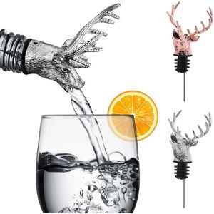 High Quality Metal Deer Head Wine Bottle Stopper for Drinks - Dark Silver