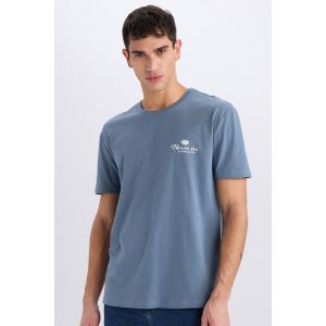 Defacto Man Crew Neck Regular Fit Short Sleeve T-Shirt - Lt.Indigo