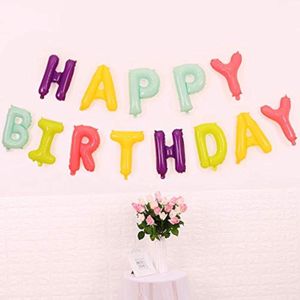 بالونات حروف أبجدية ماكرون 16 بوصة زينة حفلة عيد ميلاد غشاء رقائق ألومنيوم بالون