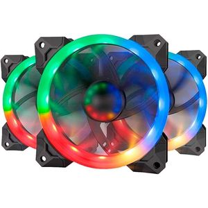 Redragon مروحة تبريد لصندوق كمبيوتر GC-F008 مقاس 120 ملم مع جهاز تحكم عن بعد ، إضاءة ليد بألوان RGB هادئة عالية التدفق قابلة للتعديل - مبرد وردياتيرات لوحدة المعالجة المركزية (3 عبوات)