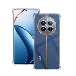 جراب خلفي شفاف من مادة TPU الناعمة مع واقيات جانبية ماصة للصدمات لهاتف Realme 12 4G. Realme 13 4G (شفاف)