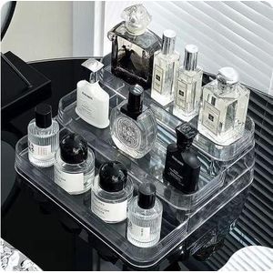 Next Store Clear Acrylic Ladder Organizer - Drawer Display Stand for Organizing Makeup, Stationery, Spice Jars - Stylish and Versatile Storage Unit for Kitchen and Office