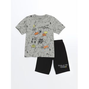 LC Waikiki Crew Neck Boy's Shorts Pyjama Set