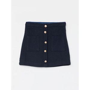LC Waikiki LCW Vision Plain Women's Skirt with Zippered Waist-NAVY/XS