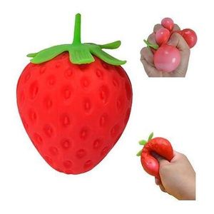 Giant Strawberry Squishy,Strawberry Stress Ball Cute Sensory Fidget Stress Balls Slow Rising Squishies Stress & Anxiety Relief for Home Office (B)