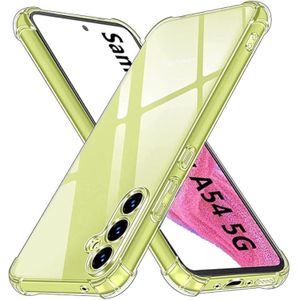 جراب حماية مرن من البولي يوريثين المقاوم للحرارة بوسادة هوائية ممتصة للصدمات ومضاد للسقوط لموبايل سامسونج جالاكسي A54 من المعز (سامسونج A54، شفاف) 