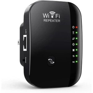 300Mbps Wireless WiFi Range Extender – WiFi Repeater with LAN Port – Black