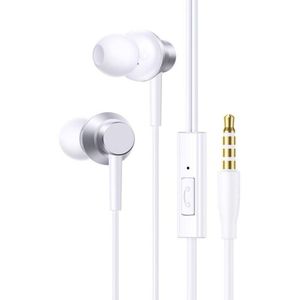 Baseus 3.5mm Wired Earphones with Microphone Noise Isolating Stereo Headphone Compatible with MacBook Pro 2023, Mac Studio, PS4/ PS5, MP3/4, All Cell Phones with Aux Port White