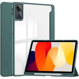 جراب ريدمي باد اس اي 11 انش، ظهر شفاف، ظهر شفاف، حامل قلم، غطاء ريدمي باد اس اي، حافظة تابلت مع وظيفة النوم التلقائي، حامل ثلاثي الطيات، مقاوم للصدمات، خفيف الوزن ريدمي باد اس اي، اخضر