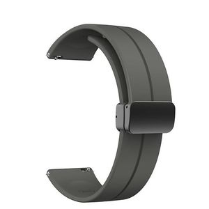 حزام من السيليكون مقاس 20 مم بإبزيم مغناطيسي قابل للطي لهاتف Samsung Active 2 44mm / Galaxy Watch 3 41mm   جراي