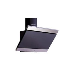 Ecomatic Chimney Decorativein Inclined Kitchen Hood 90 Cm - 1000 M3 /H Suction Power - Italian Motor- 3 Speeds- Washable Metal Filters-Carbon Filter-LED Lighting - Black Cristal X Stainless Steel - H910EB