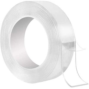  Double Sided Mounting Tape Heavy Duty, 2 Rolls Two Sided Strong  Adhesive Strips, Removable Clear Sticky Tack for Wall Hanging, 34FT  Washable Reusable Nano Magic Tape Gel : Office Products