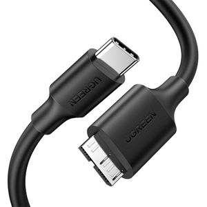 Ugreen كابل محرك أقراص صلبة USB-C، كابل Micro B إلى Type C متوافق مع محركات الأقراص الصلبة الخارجية المحمولة USB 3.0 مثل WD My Passport و Seagate Expansion/Backup Plus و Toshiba Canvio و Maxtor و Samsung M3 (1M)