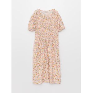 LC Waikiki Crew Neck Patterned Short Sleeve Girl's Dress