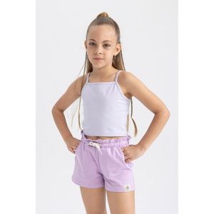 Defacto Girl Cropped Fit Short Sleeve Athlete - Lt.Lilac