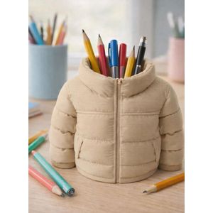 حامل أقلام على شكل جاكيت مبطن – منظم مكتب أنيق متعدد الاستخدام