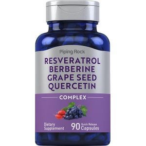Resveratrol, Berberine, Grape Seed Complex – Antioxidant & Metabolic Health Support – Non-GMO, Gluten-Free Formula – 120 Capsules - – 2 Capsules per Serving