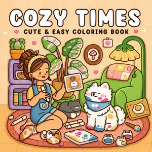 كتاب تلوين Cozy Times - رسومات كيوت وسهلة للتلوين - كتاب تلوين للاسترخاء والإبداع - مناسب للمراهقين والكبار