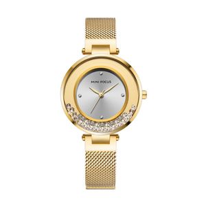 MINI FOCUS Woman Quartz Watches Stainless Steel 0254 Gold