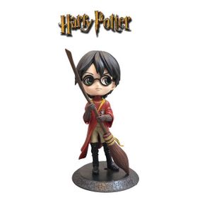 Wizard Magic World Flying Broom Chibi Action Figure with Display Base Collectible Miniature Figurine Cake Topper for Car Dashboard Office Desk Bookshelf Room Decor Toy Gift for Kids Teens Anime Fans (Shape & Color May Vary)