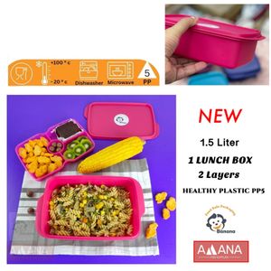 1pc Solid Lunch Box, Small PP Food Container For Home