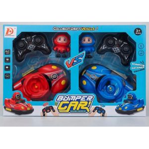 RC Bumper Cars Battle Set - 2 Player Remote Control Collision Drift Vehicles with Ejection Drivers, Lights & Sound Effects for Kids