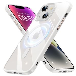 جراب TPU شفاف متوافق مع MagSafe لهاتف iPhone 15 - أبيض