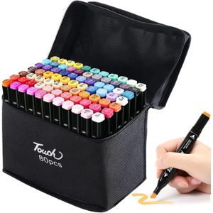 80 Colors Down Double Tip Brush, Watercolor Pen Markers with Base, Drawing Pens Set for Beginners Creatives, Students, Artists, Amateurs, Comics Albums, Coloring