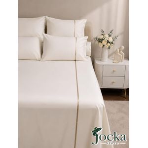 Jocka طقم ملاية فلات قطن 100% بريميوم 3 قطع -   ناعم ومريح - ألوان ومقاسات متعددة_120 سم: الملاية 220 * 240 سم.