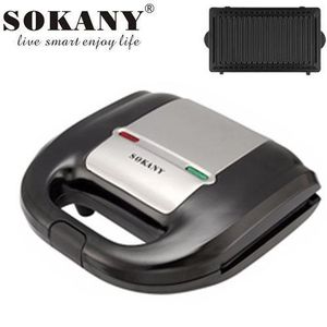 Sokany صانع السندويشات وصانع الشواء بتسخين مزدوج الجوانب 750 وات (KJ-108)