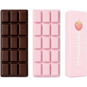 3PC Chocolate and Strawberry Butter Squishy, Slow Rising Squishies,,Hand Items for Desk Use, Three Brown Chocolate Bars and One Pink Chocolate Bar with Strawberry Butter Stick