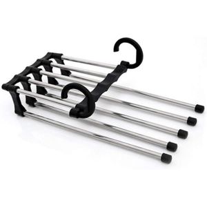 علاقة ملابس بسراويل من النوع S متعددة الطبقات متعددة الوظائف بخطافين حامل صدئ من الفولاذ المقاوم للصدأ موفر للمساحة لعلاقات الأوشحة (واحد أستراليا)