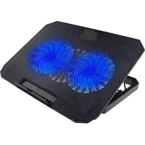 Utopia UC-600 Laptop Cooling Pad with Dual Fans, LED Lighting, and Ultra-Slim Design – 8 Height Adjustments – Compatible with Laptops up to 17 inches