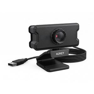 Aukey Full HD 1080P Webcam with 1920 × 1080 Pixel Resolution, Built-in Digital Microphone, and USB 2.0 Connectivity - Model PC-W10 - Black - Ideal for Remote Work, Meetings, and Live Streaming