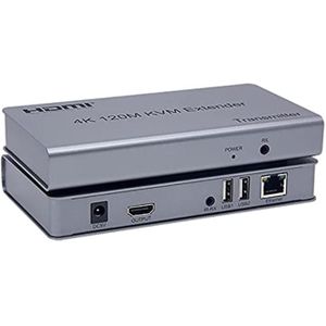 وصلة تمديد KMV بمنفذ HDMI دقة 4K ومنفذ USB يعمل بالانفراريد، طول 120 متر