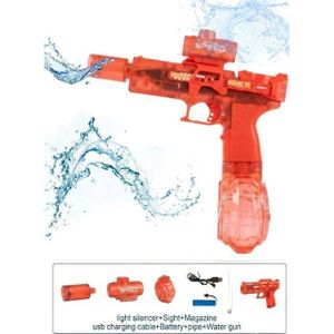 Red Electric Water Gun with Flame Light Effects