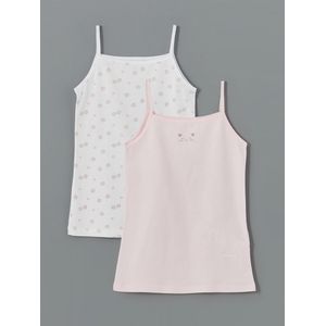 LC Waikiki Square Neck Strappy Girl Vest 2-Packs