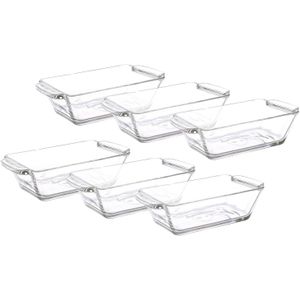طقم أطباق زجاجية مستطيلة K70، 6 قطع - 175 مل