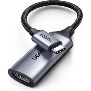 Ugreen كابل محول من نوع USB-C ذكر إلى HDMI 2.0 أنثى، يدعم دقة 4K بمعدل 60 هرتز، مصنوع من سبائك الألومنيوم، متوافق مع أجهزة الكمبيوتر المحمولة، وأجهزة التلفزيون، والشاشات، والأجهزة اللوحية، والهواتف الذكية (10 سم) - رمادي فضائي