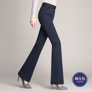 Fashion Women Office Pants New Designer Ladies Black Navy Wide Leg Pants  Women Slim Formal Suits Pants Trousers S-4XL