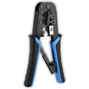 RJ Tool  Compact RJ45/RJ11/RJ12 Crimp and Strip Tool, Pass Through Ethernet Crimper with Integrated Cutter