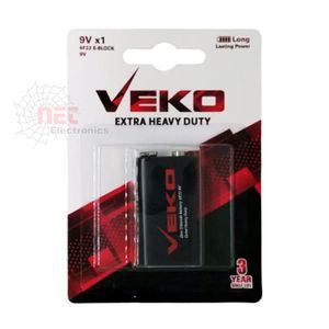 بطارية 9 فولت Extra Heavy Duty (كلوريد الزنك) – مجموعة 3 كروت (3 بطاريات) – طويلة العمر ومناسبة لكاشفات الدخان والأجهزة الإلكترونية
