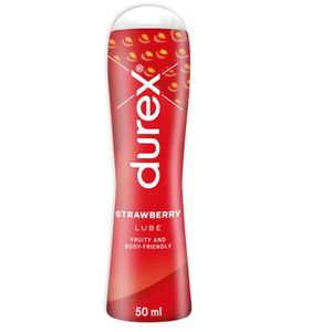 Durex جل مزلق برائحة الفراولة الفاكهية، لطيف على الجسم، ٥٠ مل