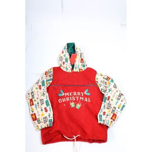 Junior printed christmas cotton long sleeves hoodie -multi color-11/12y