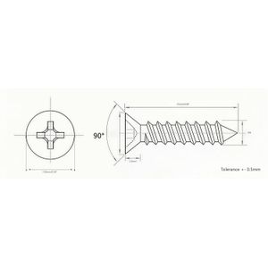 100 Pcs M4 x 25mm Phillips Flat Head Self Tapping Screws, 304 Stainless Steel, Corrosion Resistant for Wood, Metal, and DIY Projects