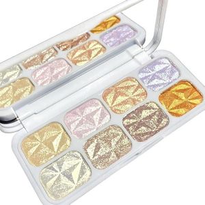 8 Colors Highlighter Makeup Palette for Face Highlighters & Luminizers iluminadores de maquillaje profesional Gold Cheek Diamond Shimmer Stick Glitter Contour Bronzer and Highlighter Palette