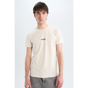 Defacto 100% Cotton Slim Fit Crew Neck Printed Short Sleeve T-Shirt