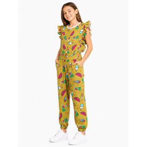 Caesar Girls' patterned jumpsuit with buttons down the front